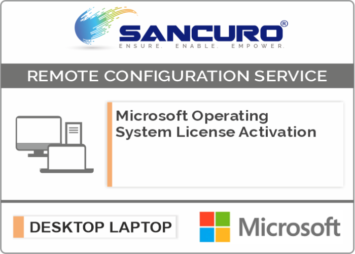 Microsoft Operating System License Activation on Desktop / Laptop