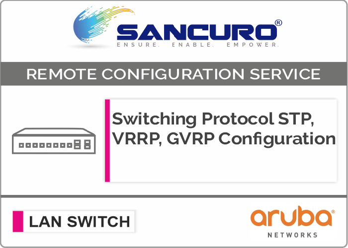 Switching Protocol STP, VRRP, GVRP Configuration For Aruba L2 LAN Switch For Model Series 2540