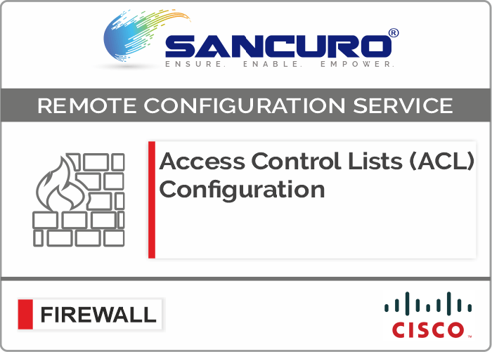 Access Control Lists (ACL) Configuration for CISCO Firewall For Model Series ASA 5545, ASA5500