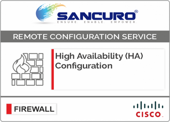 High Availability (HA) Configuration For CISCO Firewall For Model Series ASA 5510