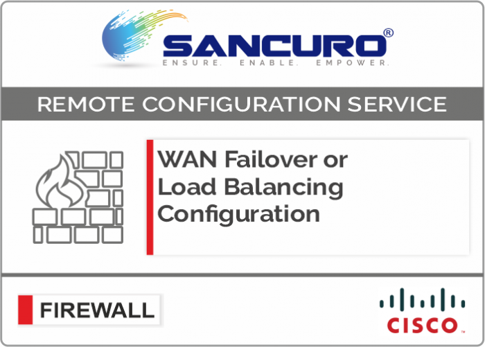 WAN Failover or Load Balancing Configuration in CISCO Firewall