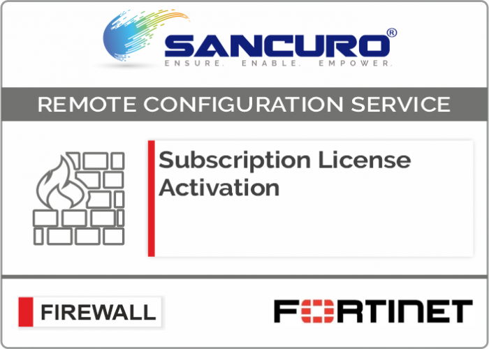 FORTINET Firewall Subscription License Activation For Model 50E, 60E, 80E, 90E