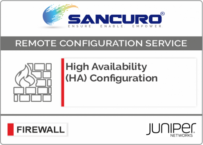High Availability (HA) Configuration For JUNIPER Firewall