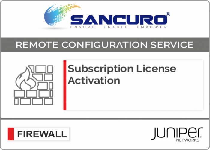 JUNIPER Firewall Subscription License Activation