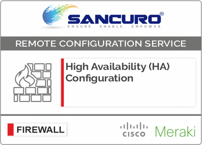 High Availability (HA) Configuration For MERAKI Firewall For Model Series MX80, MX100