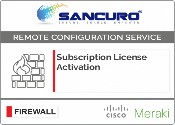 MERAKI Firewall Subscription License Activation For Model Series MX60