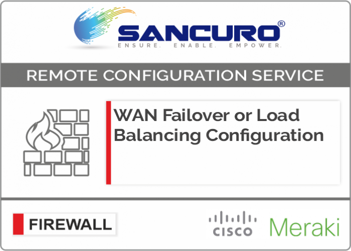 WAN Failover or Load Balancing Configuration in MERAKI Firewall For Model Series MX200, MX400