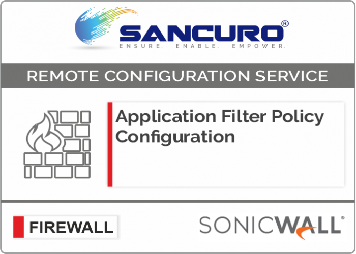 Application Filter Policy Configuration For SONICWALL Firewall For Model TZ300, TZ400, TZ500, TZ600
