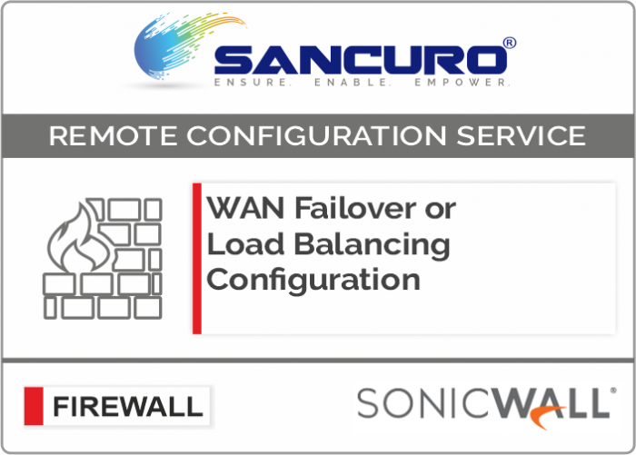 WAN Failover or Load Balancing Configuration in SONICWALL Firewall For Model Series NSA5000, NSA6000