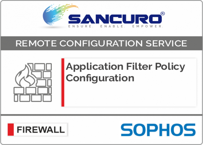 Application Filter Policy Configuration For SOPHOS Firewall For Model Series XG200, XG300, XG400