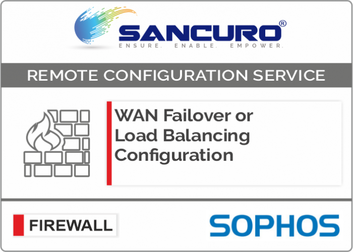 WAN Failover or Load Balancing Configuration in SOPHOS Firewall For Model Series XGS 2100, XGS 2300