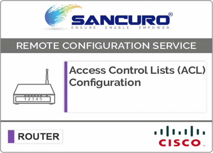 Access Control Lists (ACL) Configuration for CISCO Router For Model Series 4000, IR900
