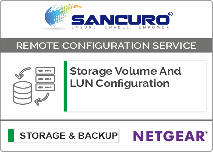 Storage Volume And LUN Configuration For NETGEAR Storage