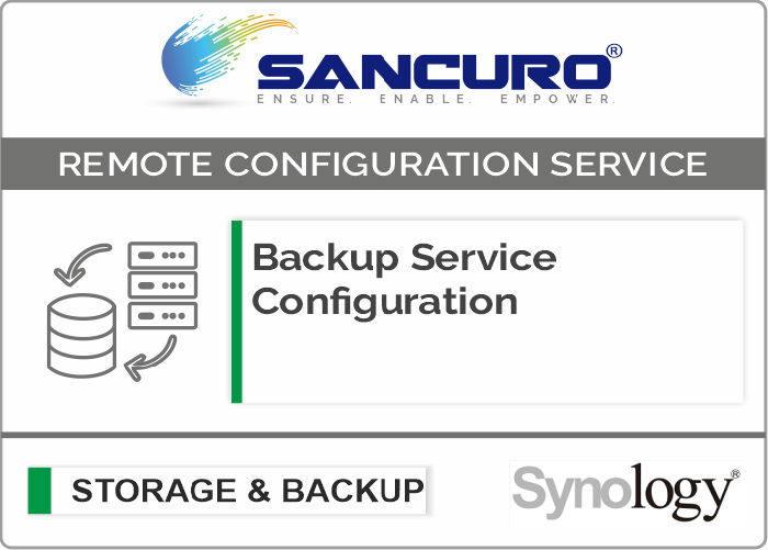 Backup Service Configuration For Synology Storage For Model Plus Series