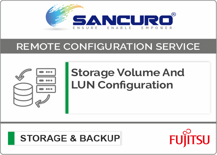 Storage Volume And LUN Configuration For FUJITSU Storage ETERNUS DX60 S4 Hybrid System