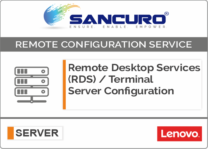 Remote Desktop Services (RDS) / Terminal Server Configuration For LENOVO Server