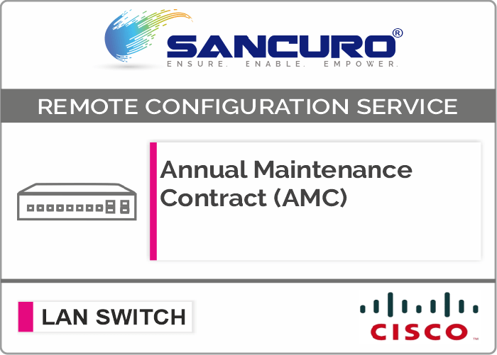 Annual Maintenance Contract (AMC) For CISCO L2 LAN Switch For Model Series 2960-L, C2960X, C2960XR, SF500, SG500