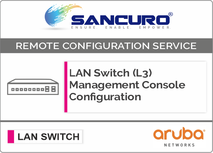 Aruba L3 LAN Switch Management Console Configuration For Model Series 2930F